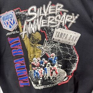 Vintage Super Bowl‎ XXV Silver Anniversary Black Sweatshirt
